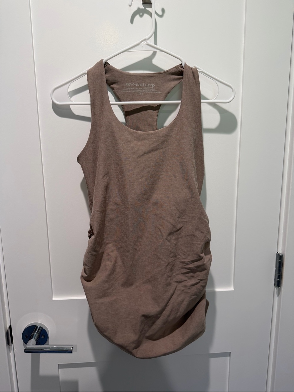 Beyond the Bump Taupe Racerback Maternity Tank